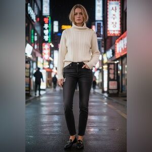 GIVENCHY Shancun Vintage Denim Black Distressed Jeans Size 28 One of a Kind